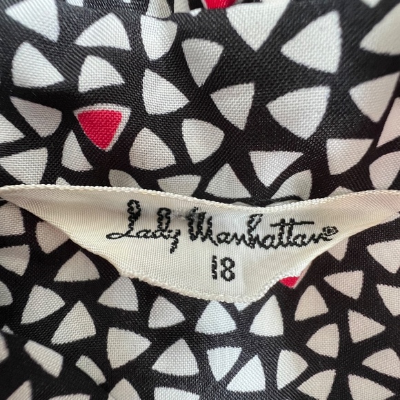 Vintage 70s Lady Manhattan Secretary Ruffle Neck Button Up Blouse Size 18 Black - Picture 3 of 5